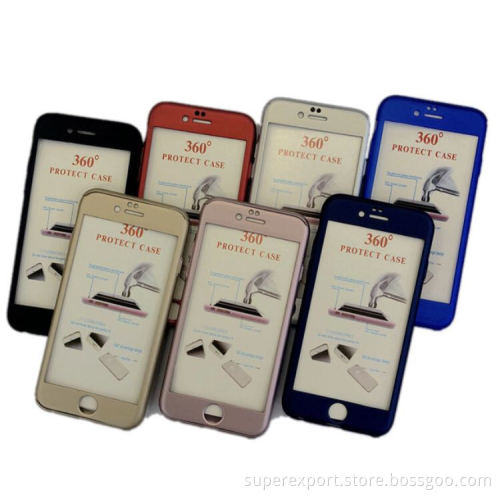 360° Full Body Cover Protection PC Case for iPhone including tempered glass